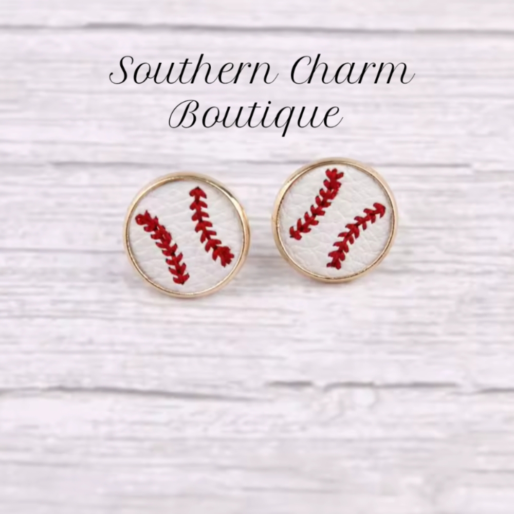 Baseball Stitch Earrings